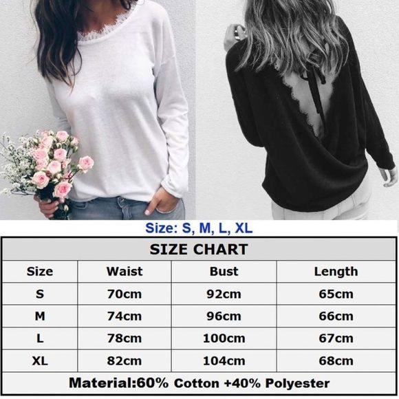 NWT The Frankie Crystal Collection Made You Blush Open Back Lace Long Sleeve Top - Picture 2 of 2